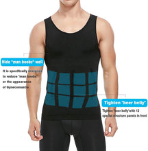 Load image into Gallery viewer, KOCLES Mens Athletic Compression Shirt Slimming Body Shaper Tank Top Abs Abdomen Slim Vest Undershirt