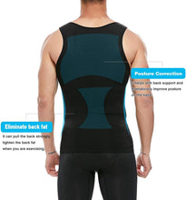 Load image into Gallery viewer, KOCLES Mens Athletic Compression Shirt Slimming Body Shaper Tank Top Abs Abdomen Slim Vest Undershirt