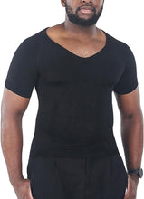 Load image into Gallery viewer, KOCLES Gynecomastia Compression Shirts for Men, Shapewear Slimming Body Shaper Undershirt, V-Neck Baselayer T-Shirt Workout