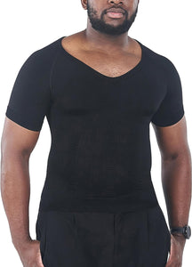 KOCLES Gynecomastia Compression Shirts for Men, Shapewear Slimming Body Shaper Undershirt, V-Neck Baselayer T-Shirt Workout