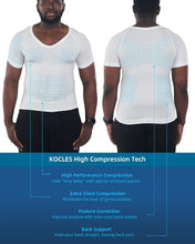 Load image into Gallery viewer, KOCLES Gynecomastia Compression Shirts for Men, Shapewear Slimming Body Shaper Undershirt, V-Neck Baselayer T-Shirt Workout