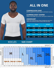 Load image into Gallery viewer, KOCLES Gynecomastia Compression Shirts for Men, Shapewear Slimming Body Shaper Undershirt, V-Neck Baselayer T-Shirt Workout